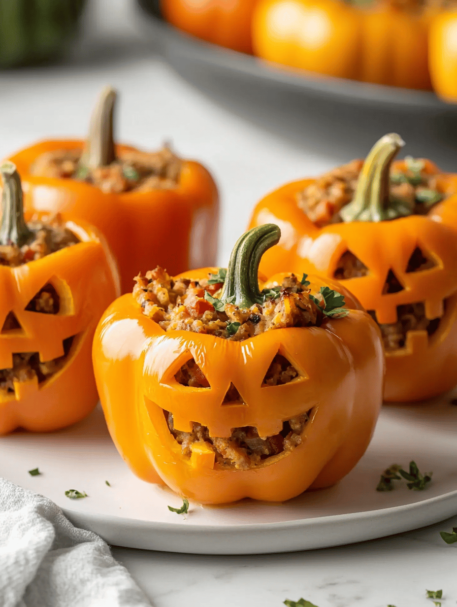 Spooky Delights: Halloween Jack-o’-Lantern Stuffed Peppers